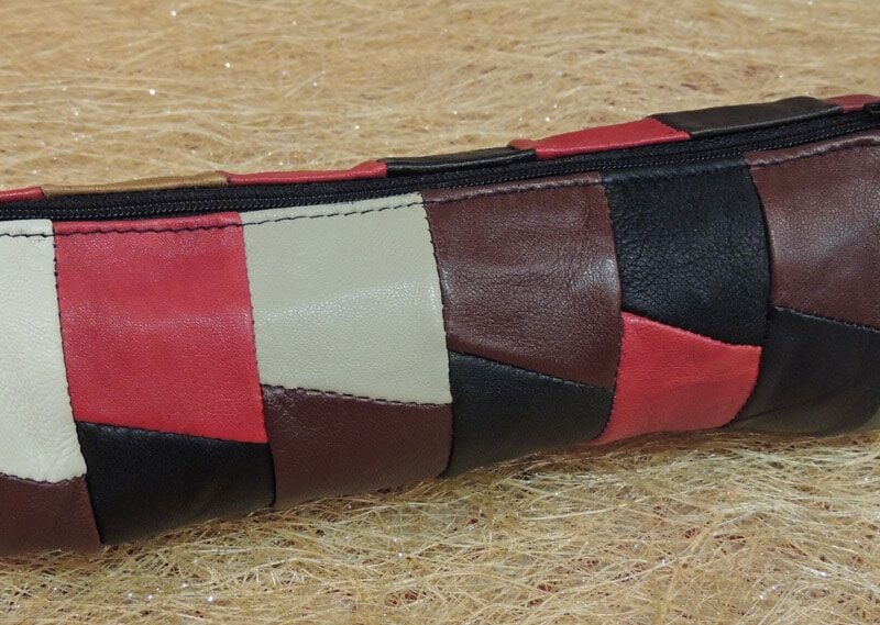Trousse en cuir agneau multicolore