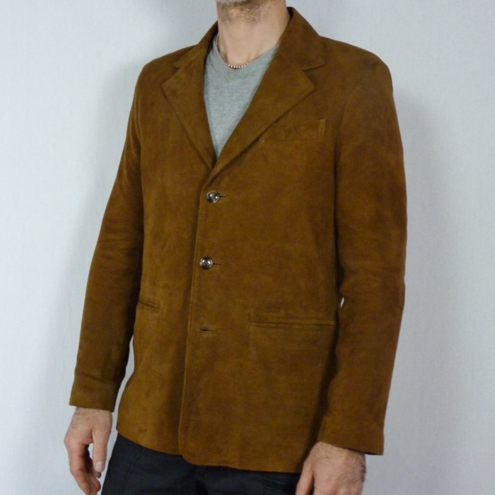 Blazer en daim noisette pour homme – Image 4