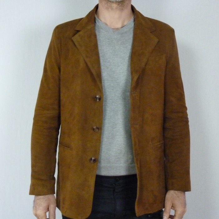 Blazer en daim noisette pour homme